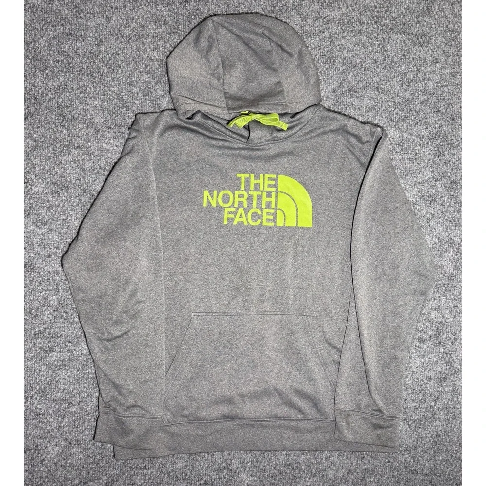 The North Face Hoodie Long Sleeve Pockets Polyester Pullover Gray Mens Sz Large‎